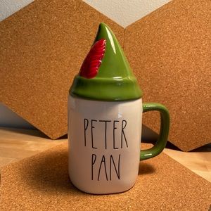 NWT Rae Dunn Disney “Peter Pan” ceramic mug with lid